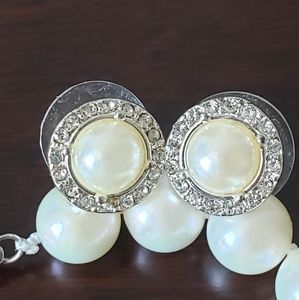 Pearl Necklace and Earring Set